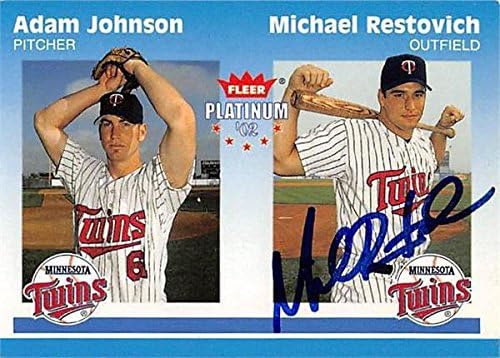 Sports Memorabilia Autograph Warehouse 270159 Michael Restovich Autographed Baseball Card - Minnesota Twins FT 2002 Fleer Platinum - No. 300