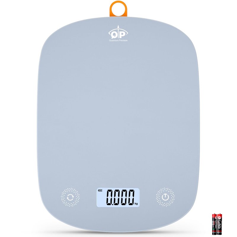 QP Digital Food Scale, 11lb Digital Kitchen Scale, 1g High Accuracy Meat Scale, 6 Units, Cooking Scale with Hook, Ultra Slim Kitchen Weight Scale, Touch Control, Tare Function, Auto Off, LCD Display