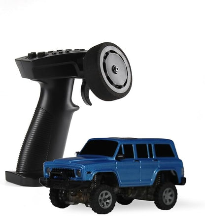 SNICLO 1:64 Mini 4WD RC Off-Road Car 2.4G Full Proportional Control Metal Driveshaft Multi-Link Chassis Independent Suspension RTR Electric Climbing Vehicle(Blue/RTR Version)