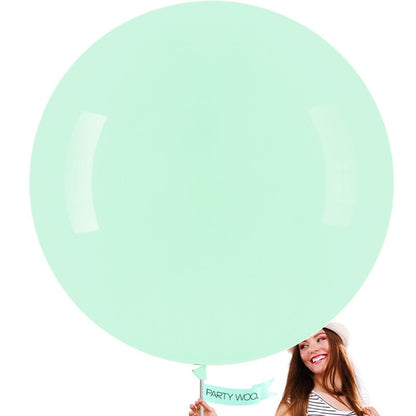 PartyWoo Mint Green Large Balloons 4 pcs 36 Inch Pastel Green Light Green Giant Big Jumbo Balloons for Birthday Baby Shower Wedding Anniversary Graduation Party Decorations, Green-Q06