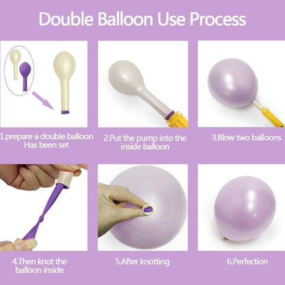 Skiennix Pearl Purple Balloons - Double Stuffed Light Lavender & Lilac for Birthday & Baby Shower Decor | 18/12/5in Sizes