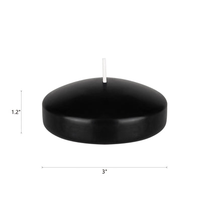 Mega Candles 24 pcs Unscented Black Floating Candles, Hand Poured Wax Candle 3 Inch Diameter, Home Décor, Wedding Receptions, Occasions, Festivities, Events, Meditations, Tranquility, Spa