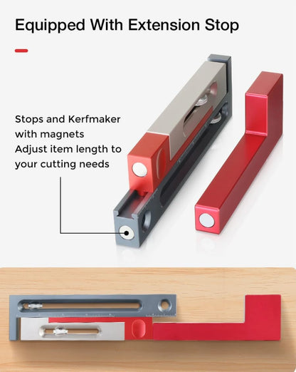 HONGDUI JF15 Kerfmaker Upgraded Version - 7.08" Aluminum Alloy Table Saw Slot Adjuster, Mortise and Tenon Woodworking Measuring Block