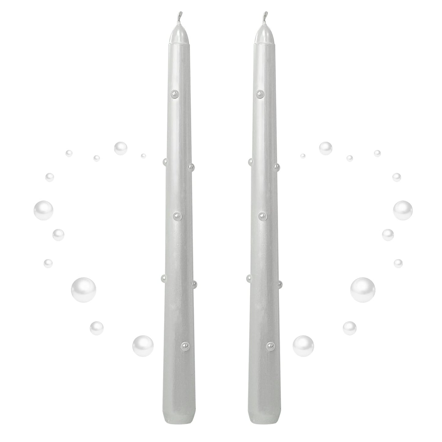 Taper Candles 10 Inch Print Candle Handmade Unscented Pearl Candle Long Candles 2 Pack Twisted Candlesticks for Wedding Home Decoration Gifts