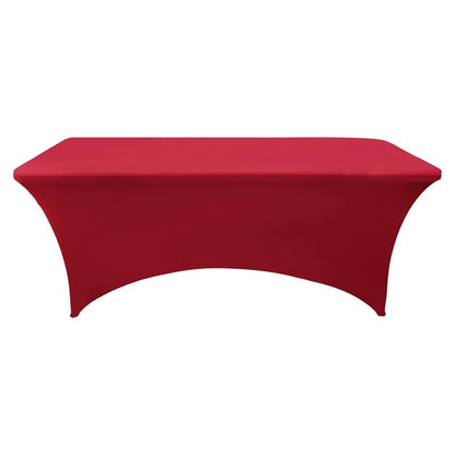 ZarzaaSik 10-Pack 8ft Spandex Table Covers for Rectangle Folding Tables - Washable Elastic Tablecloth - Ultimate Fitted Table Protector for Parties, Trade Shows, Banquet, and Wedding