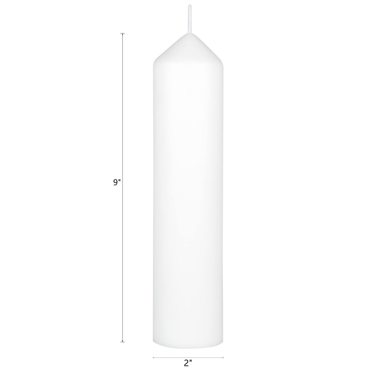 Mega Candles 6 pcs Unscented Round Dome Top White Pillar Candles, Low Cost Single Use Event Wax Candle 2 Inch x 9 Inch, Ideal for Weddings, Parties, Events, Occasions, Florists, Prayers, Vigils