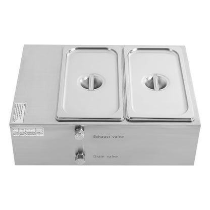 Chocolate Melting Pot, 2 Tanks Commercial Chocolate Tempering Machine 600W, Adjustable Temperature 77-185°F, 304 Stainless Steel Electric Chocolate Melter Cheese Warmer, Melting and Heating Pot