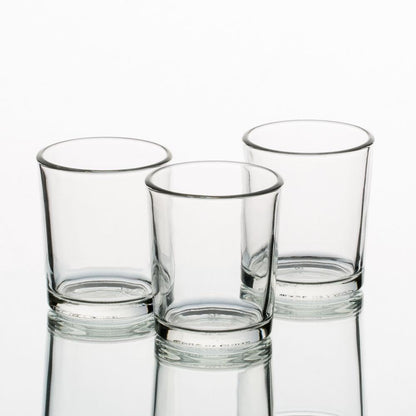 Set of 12 Richland Votive Candles Ivory Unscented and 12 Clear Glass Eastland Votive Holders