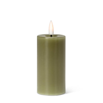 Abbott Collection Wax LED Flameless Pillar Candle - Green (2x4 H)