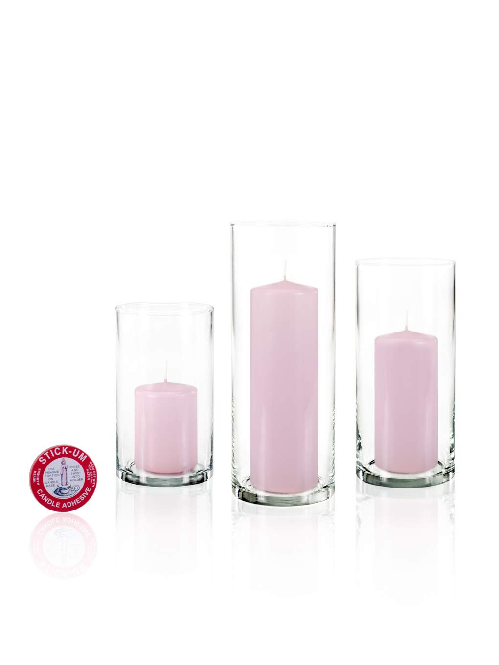 yummi Set of 12 Slim Pillars and Cylinder Vases - Blush