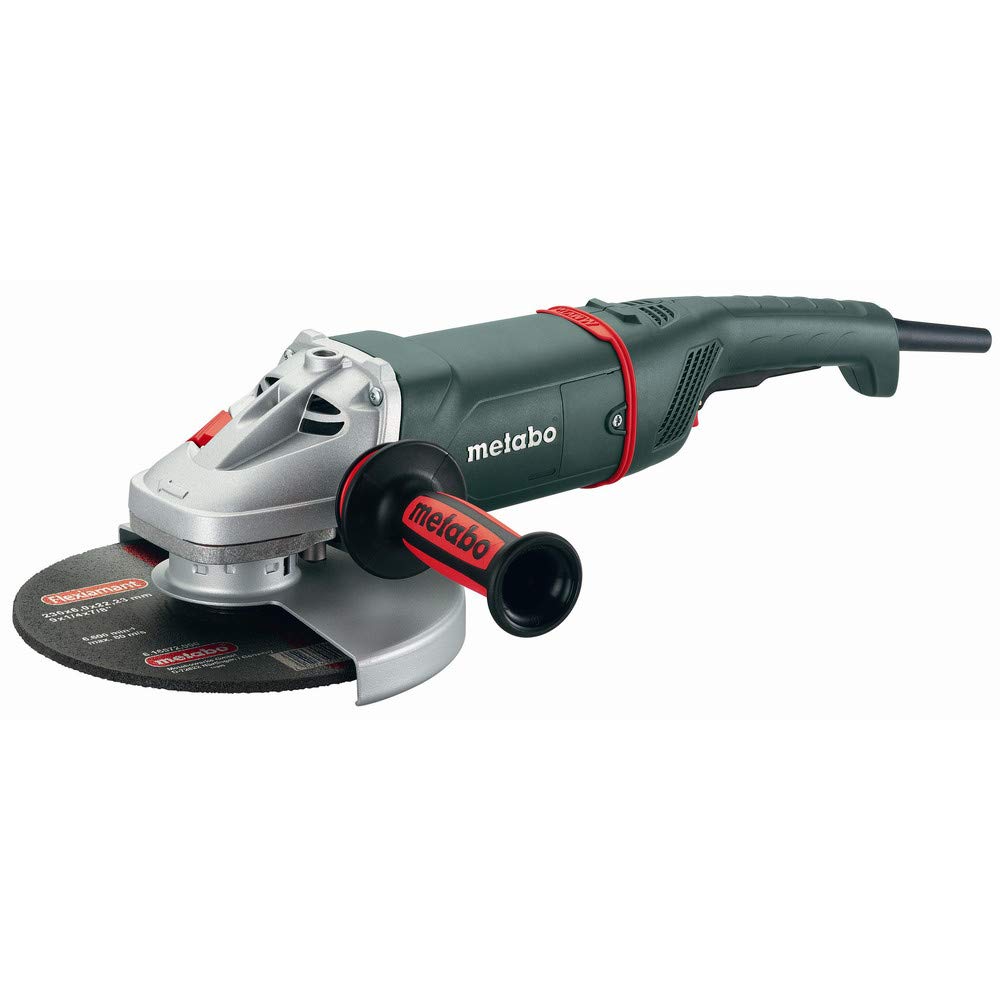 Metabo 7-Inch Angle Grinder, 8,500 RPM, 15 Amp, Slide Switch (Locking), Metabo VibraTech, Made in Germany, W 24-180 MVT, 606466420, Green