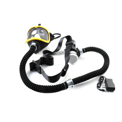 YILIKISS Full Face Respirator, Protective Mask with Air Pump for Gases Dust Chemicals Paint， Powered Respirator, 110ma-300ma 62 L/min 74 L/min Air Supply Flow
