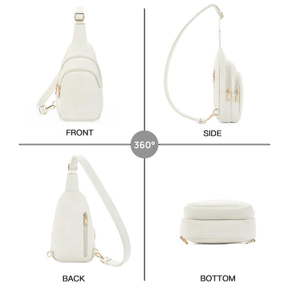 Telena Small Sling Bag for Women Leather Crossbody Fanny Packs Chest Bag for Women