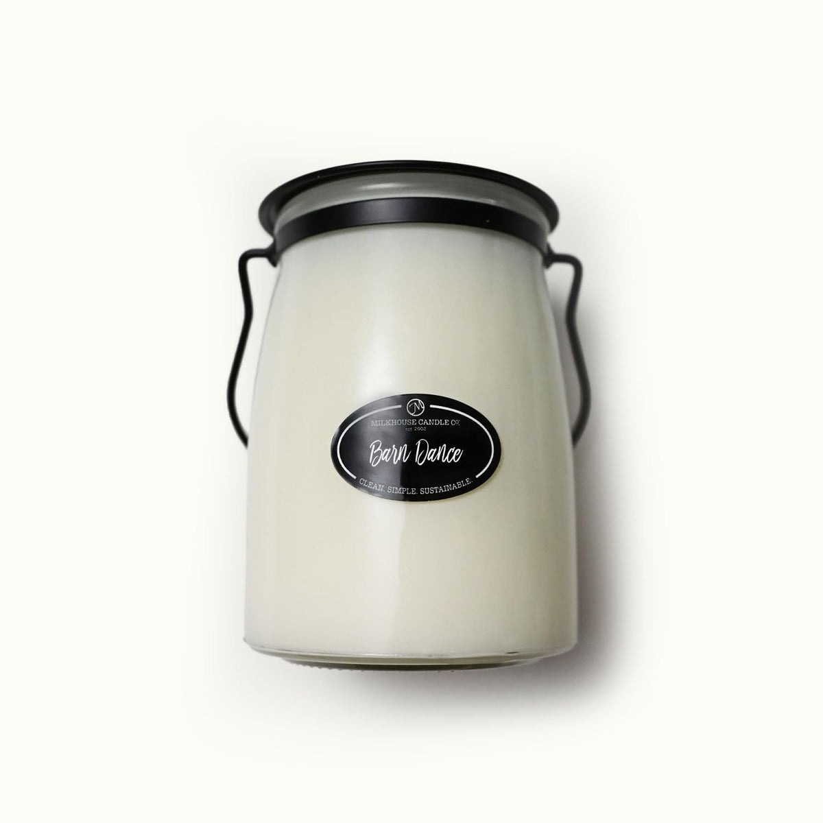Milkhouse Candle Company Barn Dance Soy Candle - Bergamot | Patchouli Leaves | Sandalwood Scented - 22 oz Butter Jar with Lid, 120+ Hour Burn Time, Made in the USA