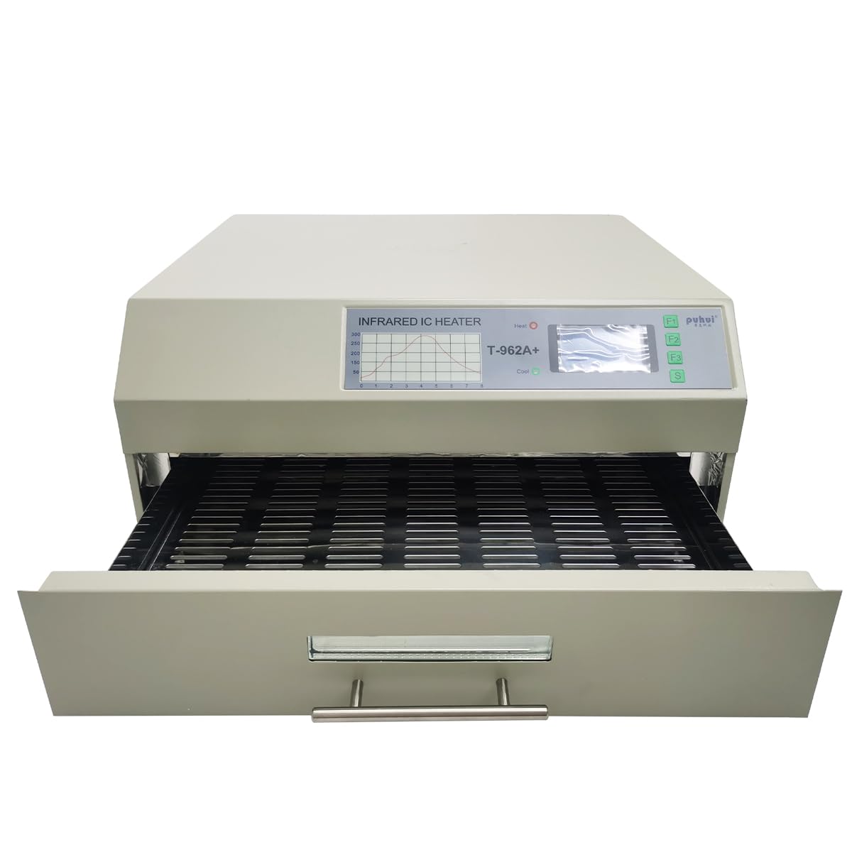 INTBUYING 110V Reflow Oven T962A+ 2300W Micro-computer Control Reflow Soldering Machine with 17.7x14.6 Inch Soldering Area Drawer Type Lead Infrared IC Heater Free Reflow Soldering Machine