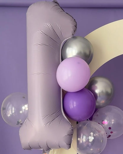 Lilac 5 Balloon, Number Balloons 40 Inch, 5th Birthday Balloon Decorations, Lavender Party Supplies, 5 Number Balloons, Number 5 Balloon