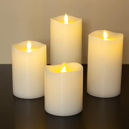 Luminara Flameless Pillar Candle Large (6.5 inches, Unscented), Flickering Real Flame Effect, Melted Edge, Smooth Wax, LED Battery-Operated Candles