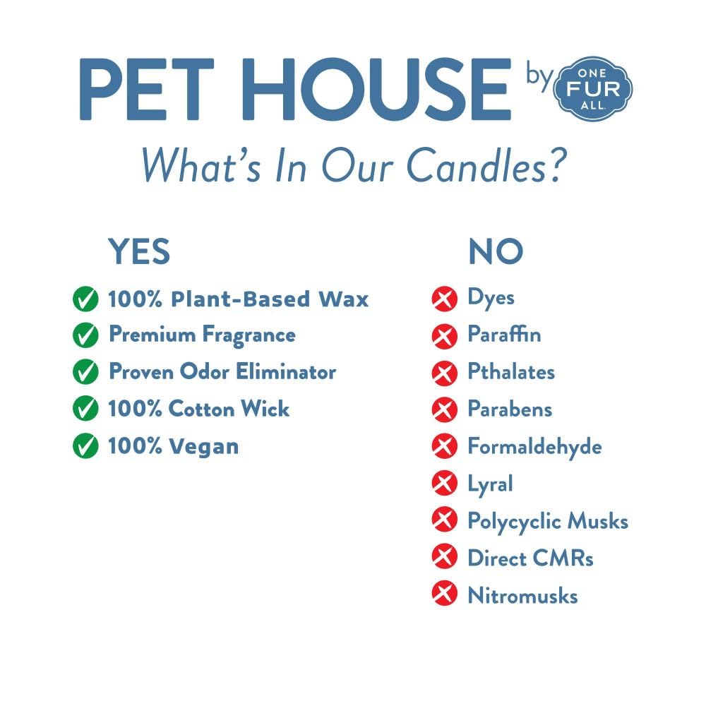Pet House Mini Candles for Pet Odor Made with Natural Soy Wax, Plant Based, Dog and Cat Friendly Scented Candles, Fresh Citrus Pack of 3