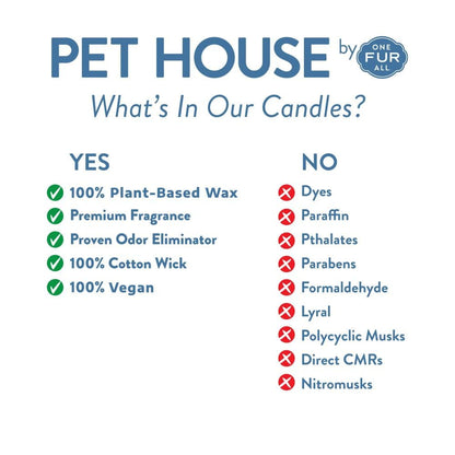 Pet House Mini Candles for Pet Odor Made with Natural Soy Wax, Plant Based, Dog and Cat Friendly Scented Candles, Fresh Citrus Pack of 3