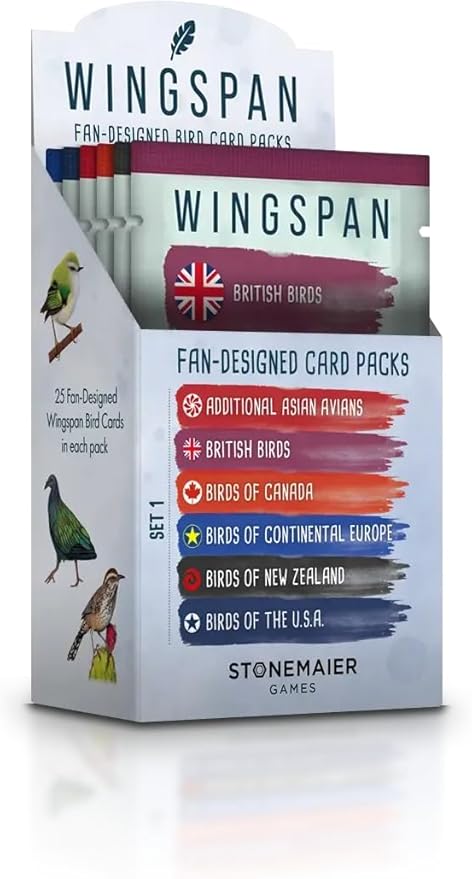 Stonemaier Games: Wingspan Fan-Designed Bird Promo Packs | 150 New Birds Designed by Fans Using Powers from Base Game &amp Expansions | Art Consistent with Existing Birds | Wingspan Base Game Require