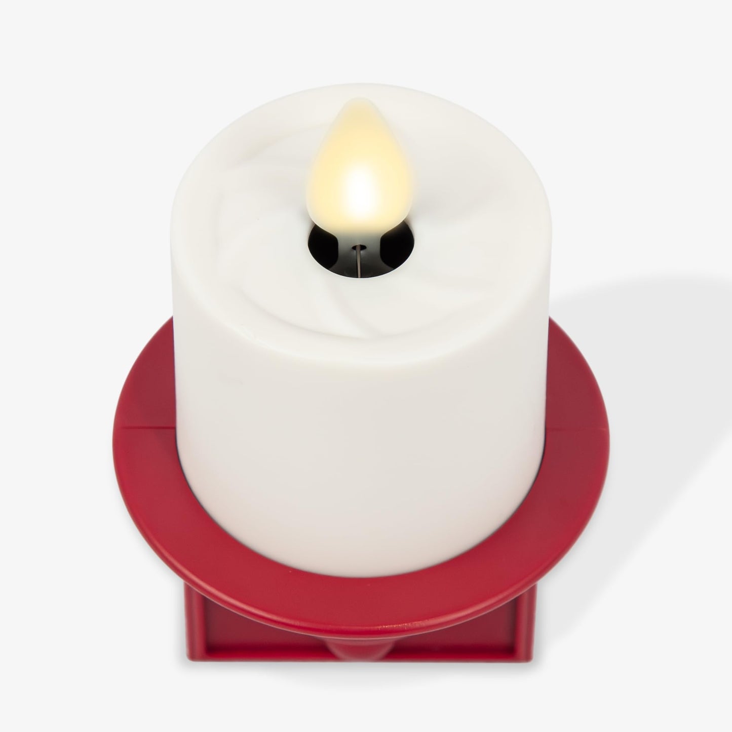 Luminara Flameless Candle Nightlight w/Dusk to Dawn Light Dark Auto Sensor, Red Wall Plug Indoor Night LED Light w/Real-Flame Effect Technology, Bathroom Bedroom Hallway, No Remote Needed