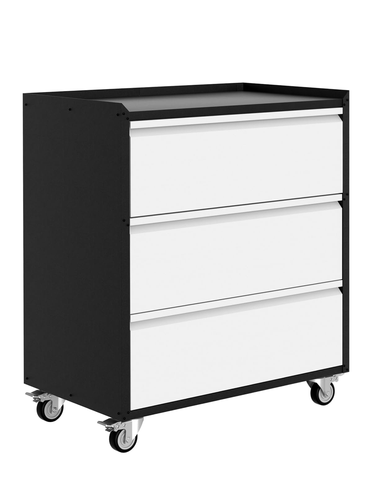 GarveeHome Lockable Metal Rolling Tool Chest with 3 Drawers, Storage Cabinet with Wheels for Garage and Warehouse, Assembly Required