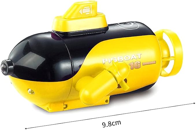 GoolRC Mini Remote Control Submarine RC Submarine 4-Channel Remote Control Boat Forward/Diving Backward/Surfacing Left Turn Right Turn Yellow