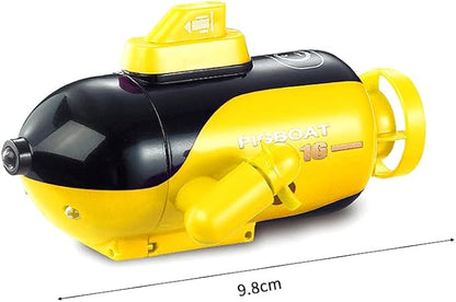 GoolRC Mini Remote Control Submarine RC Submarine Toy 4-Channel Remote Control Toy Forward/Diving Backward/Surfacing Left Turn Right Turn Yellow