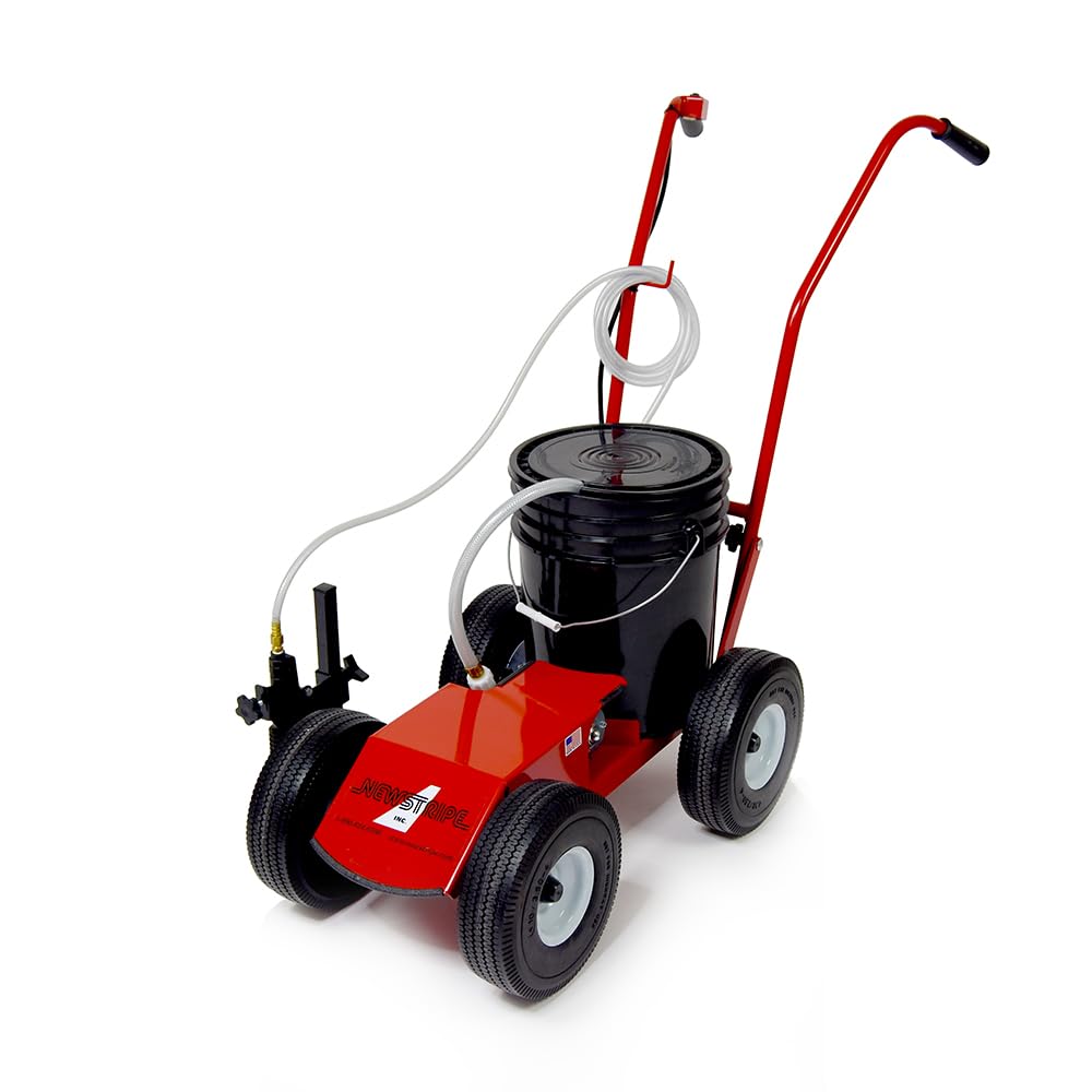 Newstripe EcoLiner Standard Battery Powered Field Striping Machine (Part# 10004483) | Field Use Only | Heavy Duty Diaphragm Pump | 12V Deep Cycle Battery | Cushioned Handles | 5-Gallon | Made in USA