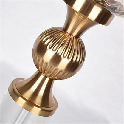 Candle Holders European Style Iron Candle Holder with Glass Lid, Creative Table Decoration Candle Holder Decorative Candlestick(Small)