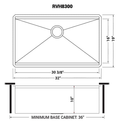 Ruvati 32-inch Undermount 16 Gauge Stainless Steel Workstation Kitchen Sink Single Bowl – Soundproof Multifunction Chef Sink with Cutting Board & Accessories, Brushed Finish Hides Scratches – RVH8300