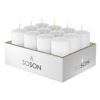 Simply Soson Votive Candles Bulk, 24 White Votive Candles, 10 Hours Burn time, Small Candle, Unscented Candle, Votives for Wedding, Birthday, Holiday & Home Decor