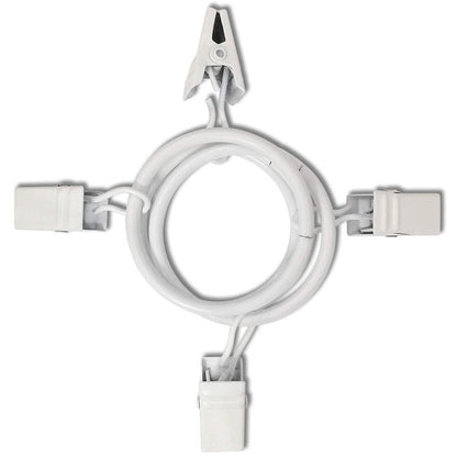 AMZSEVEN 40 Pack Curtain Rings with Clips, Drapery Clips with Rings, Drapes Rings 1.26 in Interior Diameter, Fits up to 1 in Curtain Rod, White