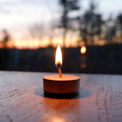 Candlestock Bulk 32 Pure Beeswax Tea Light Candles - 32 100% Pure Beeswax Tea Light Candles - Clean Burning and Pure Burning Beeswax Tea Light Candles