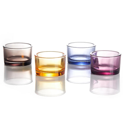 Elivia Grey Tealight Candle Holders - Set of 18, Round Glass Candle Holder, 2" Diameter - CH03 - Tea Grey