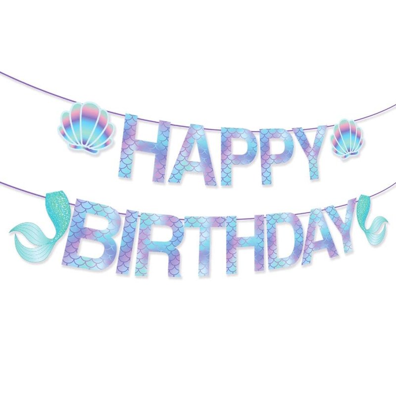 Anor WishLife Sparkle Banner,Mermaid Birthday Decorations,Mermaid Party Decorations for Girls,Boys,Kids,Home,Classroom,Baby Shower,1st Birthday