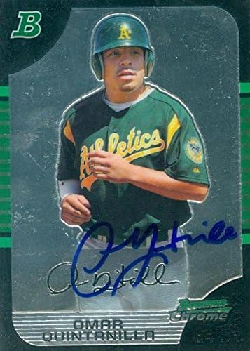 Sports Memorabilia Autograph Warehouse 302094 2005 Omar Quintanilla Autographed No.141 Baseball Card - Oakland Athletics