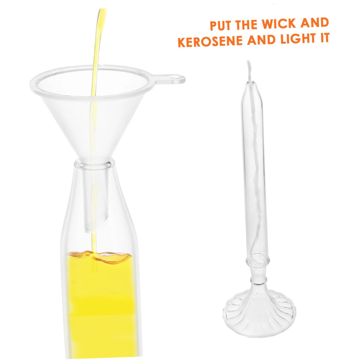Refillable Liquid Oil Candle Lamps Vintage Kerosene Lamp Candle Holders Glass Paraffin Shabbat Candle Holder Cup and Wick for Home