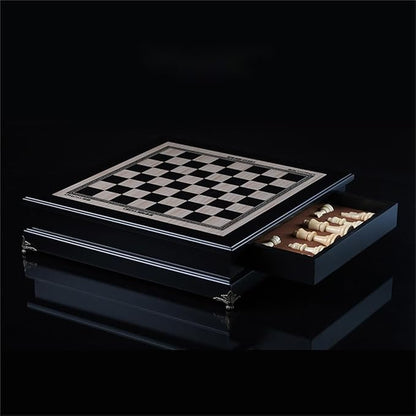 15 Wooden Chess Set Large Size Board Built-in Storage Drawer - 2 Extra Queens - Wooden Chess Pieces - Gift wrap Adult and Children's Board Games