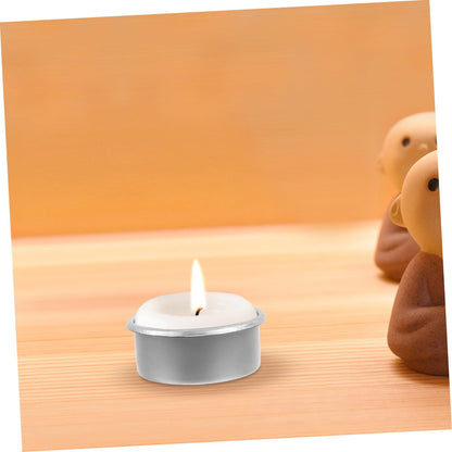 KALLORY 15pcs Metal Candle Cups for Decorative Tea Party DIY Scented Candle Holders Iron Jar Tea Light Wax Warmer Home Table Aromatherapy Essential Oil Diffuser