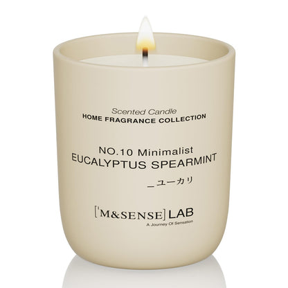 M&SENSE Natural Soy Candle| Eucalyptus Mint | 5.3 oz | Mini Spring Scented Candles for Relaxation,Meditation, Home Décor | for Bedroom, Office, Party Small