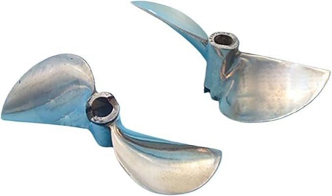 RC Boat 2-Blade Brass Propeller Pair CW &amp CCW 76mm Diameter 6.35mm Shaft Hole for Gas-Powered O-Class Racing Boats