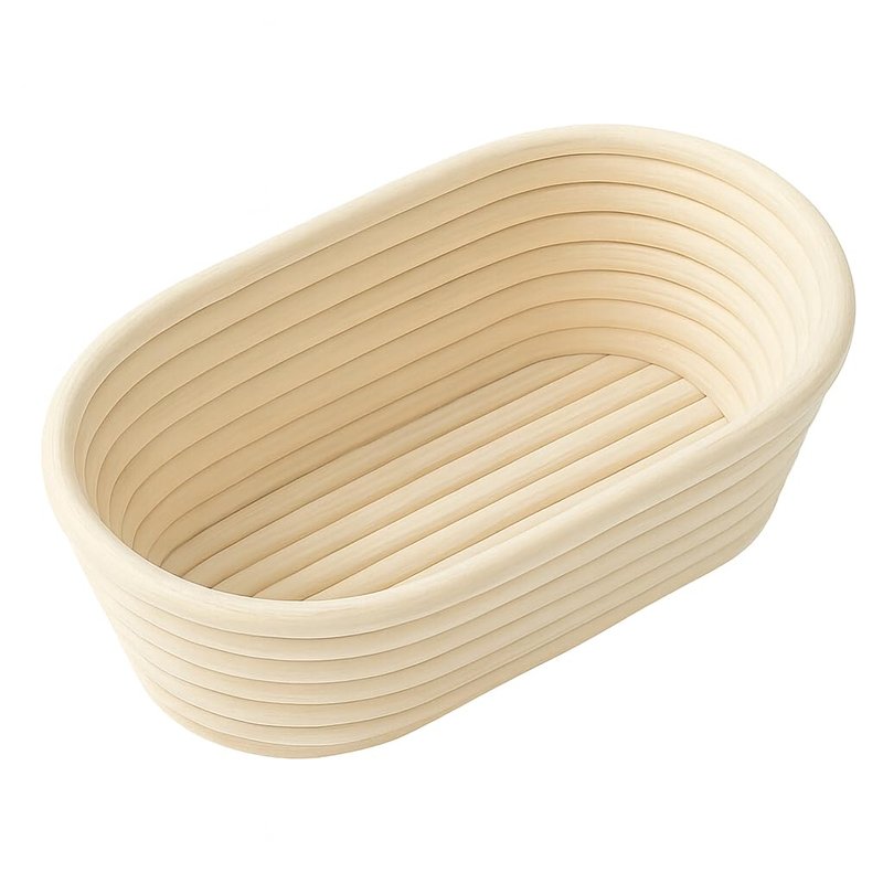 Saint Germain Bakery Premium Round Bread Banneton Basket with Liner - Perfect Brotform Proofing Basket for Making Beautiful Bread (10 inch Oval)