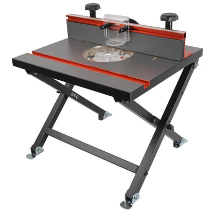 O'SKOOL Quick Convertible and Foldable Benchtop Trim Router Table with Insert Plate Kit, RTS10