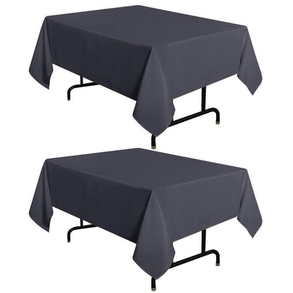 sancua 2 Pack Dark Grey Tablecloth 54 x 54 Inch, Stain and Wrinkle Resistant Square Table Cloth - Washable Polyester Table Cover for Dining Tables, Buffet Parties and Camping