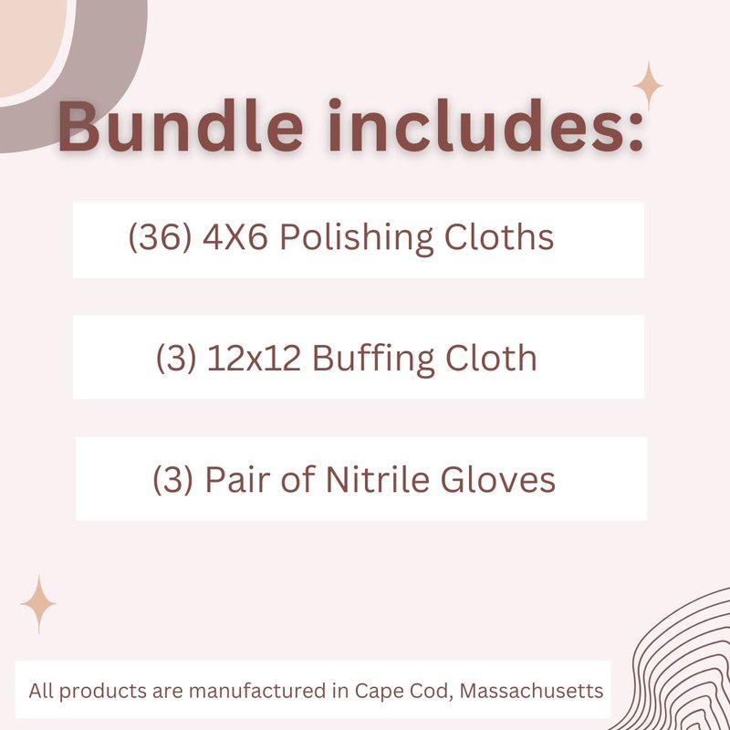 (Qty 3) of Cape Cod Polishing Metal Tin Bundle for Fine Metals | Each Tin Contains (12) 4X6 Polishing Cloths | (1) 12x12 Buffing Cloth | (1) Pair of Nitrile Gloves