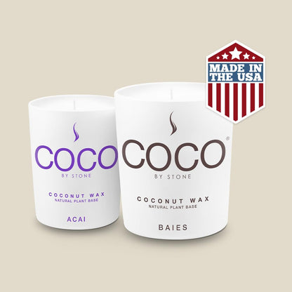 COCO by Stone 6.5oz Candle, Coconut Apricot Wax Candle for Home (Black Currant) Home Fragrance Products, 1 Wick, Enhance Indoor Aroma, Vegan & Cruelty-Free, Clean Burning and Hand Poured