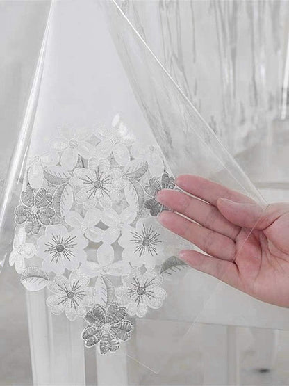 sancua Clear Plastic 100% Waterproof Tablecloth - 52 x 70 Inch - Vinyl PVC Rectangle Table Cloth Protector Oil Spill Proof Wipe Clean Table Cover for Dining Tables, Parties & Camping, Crystal Clear