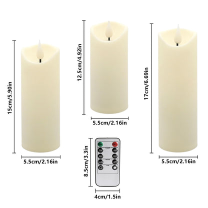 Aamdkcyu 24 Pack Flameless LED Pillar Candles with Remote - Battery Operated Ivory Candles, Waterproof, 3 Sizes for Wedding Centerpieces, Christmas Decor, Home Party, Tabletop Lighting
