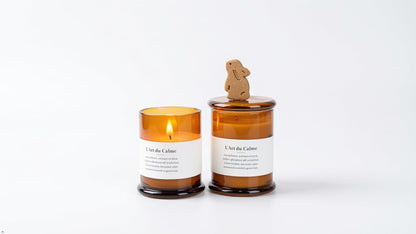 Royal Home Luxury Scented Candle with Wooden Wick in Artistic Glass Jar, Valued Botanic Scented Ornament, Natural Botanical Fragrance, Ocean Retreat Scent with Sea Salt, Coconut, and White Jasmine